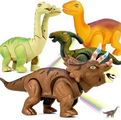 Электрический ходячий динозавр игрушки откладывать яйца Светящиеся динозавры со звуком животные модель игрушки для детей интерактивная