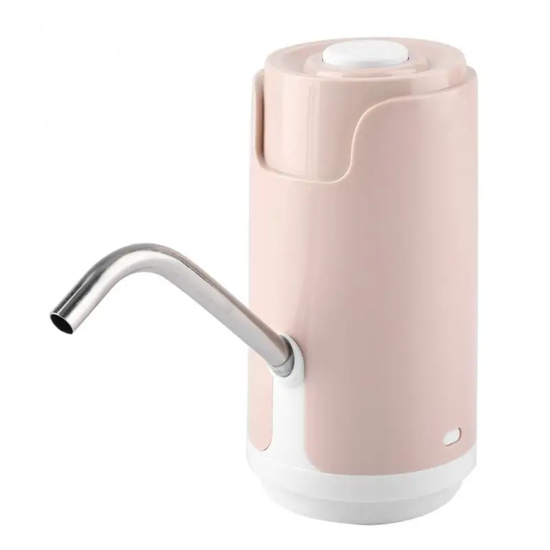 Зарядное устройство USB водяной насос 4 Вт путешествия открытый Электрический напиток всасывания минеральной воды ведро автоматический всасывающий насос - Цвет: Розовый
