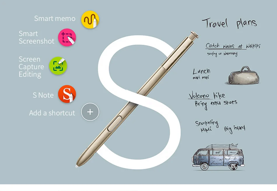 2For Samsung Note5 Pen Active Stylus S Pen For Galaxy Note 5 N920 N920I N920G N920T N920A Caneta Touch Screen Pen S-Pen