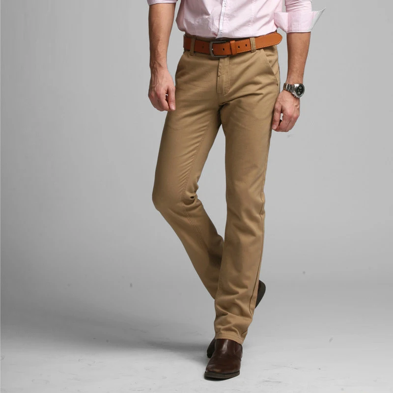 slim straight khakis