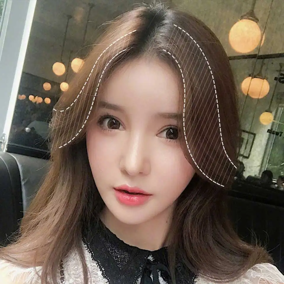 DIFEI-Mini-Flat-Bangs-Fringe-Hair-Extensions-Hair-Hand-Tied-Bangs-with-Side-Temples-Wavy-Bangs