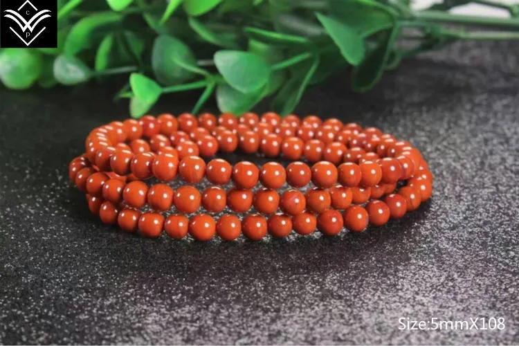 Fashion Natural Chalcedony Red Cystal 5mmX108 Buddha Beaded Bracelet Hot Sale | Украшения и аксессуары