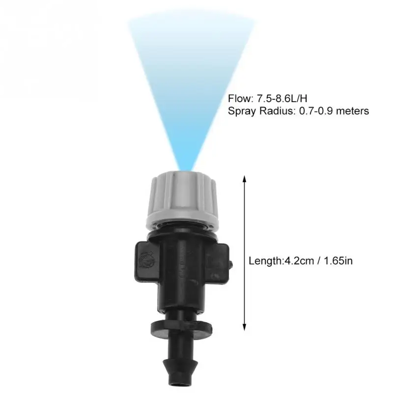 50 шт./компл. распылитель для Садовый точечный полив 7,5-8.6л/ч для 4 мм/7 мм(внутренний/наружный) трубка