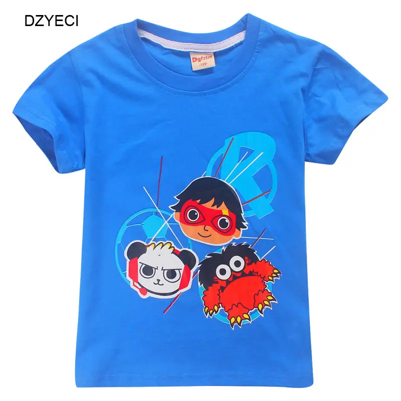 DZYECI Ryan Toys Review/футболка для мальчиков и девочек-подростков; коллекция года; сезон лето; детская хлопковая Повседневная футболка с принтом; детская верхняя одежда