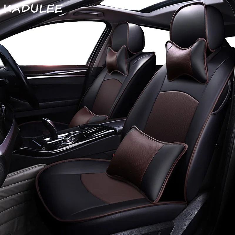 KADULEE custom real leather car seat cover For vw golf 4 5 6 VOLKSWAGEN polo 6r 9n passat b5 b6 b7 b8 Touareg Tiguan car seats - Название цвета: Deluxe Edition