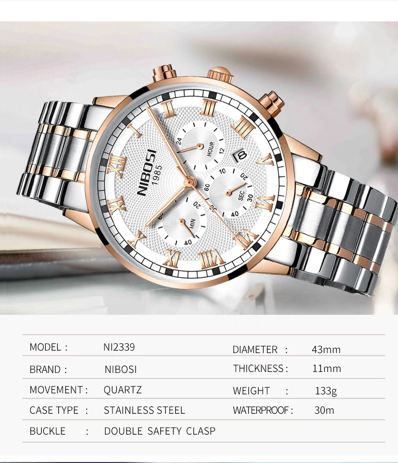 NIBOSImens watches top brand luxury sport watch male watch luxury mens watches top brand luxury leather mens watches blue        (4)