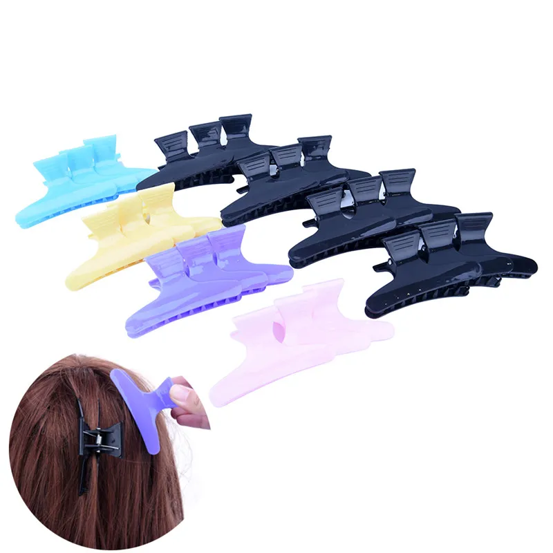 

12Pcs/Pack Butterfly Holding Hair Claw Section Styling Tools Hair Clip Clamps Hairpins Pro Salon Hairdressing Tool High Quality