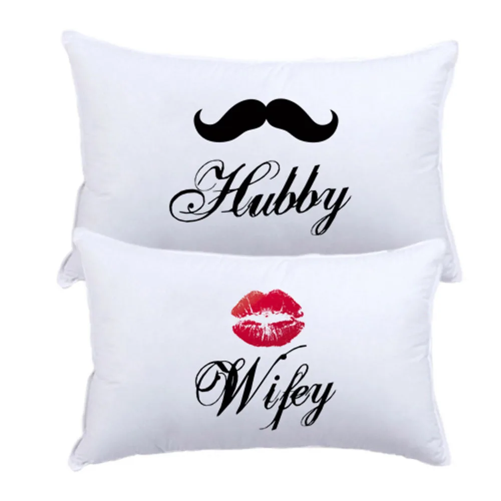 hubby wifey pillow covers