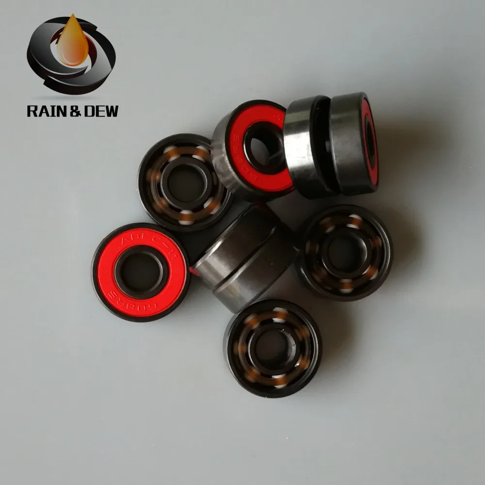 10 шт. 608RS красная печать с титановым покрытием скейтборд подшипник ABEC 11