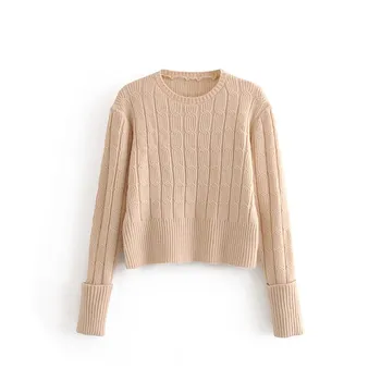 

2018 Autumn Women Knit Sweater Skirt Suit Short Female Knitted Pullovers Winter Set Long Sleeve A-Line Twist Skirts Set