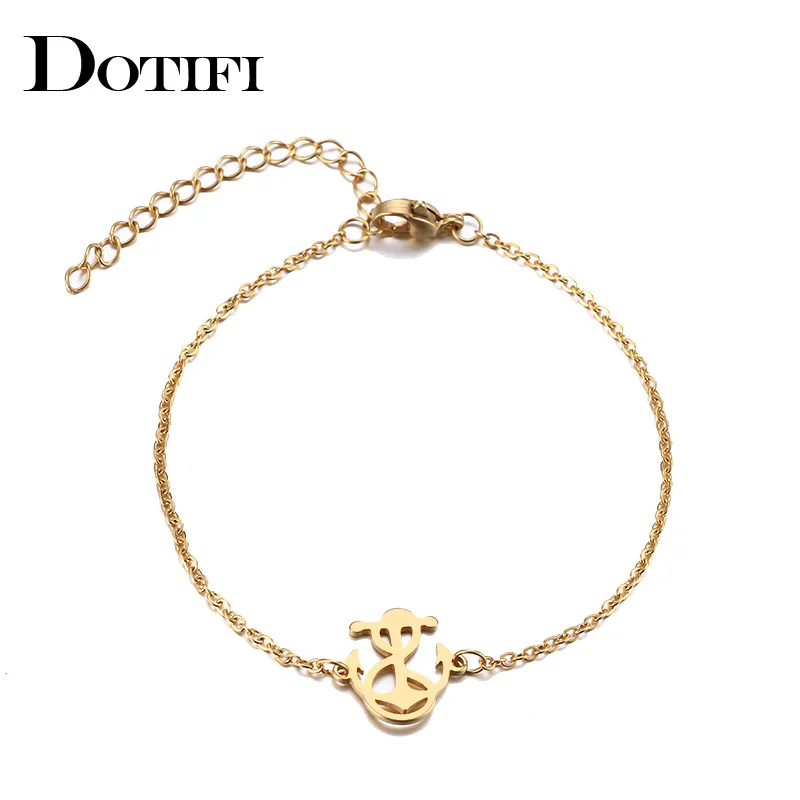DOTIFI браслет из нержавеющей стали для женщин, Заводной якорь золотистого и серебристого цвета, Pulseira Feminina, ювелирные изделия для влюбленных