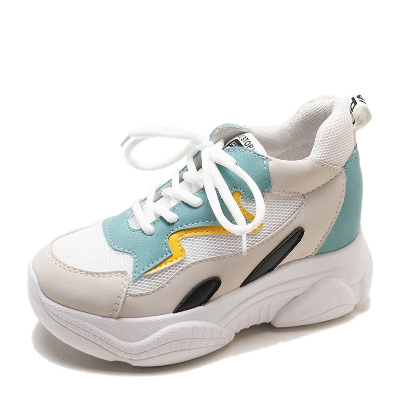 

2018 Fall Winter Height Increasing Women Sneakers PU Leather Breathable Running Shoes Plus Size 40 Student Jogging Sports Shoes