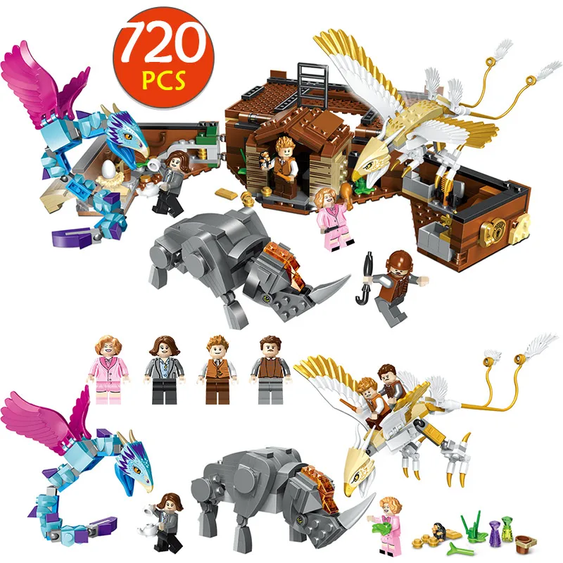 

Magic Hogwarts Creature Building Blocks Toys For Boys Compatible Legoinglys Movie Harry Potter Castle 720pcs Brick Children Gift