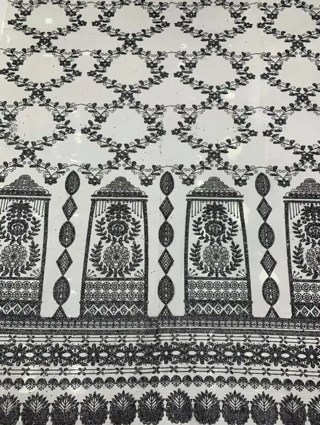

tulle lace with glued glitter fashion Sat-6.108 african glitter lace fabric for party dress 5yard/lot embroidered