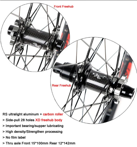 Горный велосипед 27,5 колеса MTB колеса M920-XD275 XD Freewheel углеродный Freehub дисковый тормоз 28 отверстий через ось Алюминиевые Диски