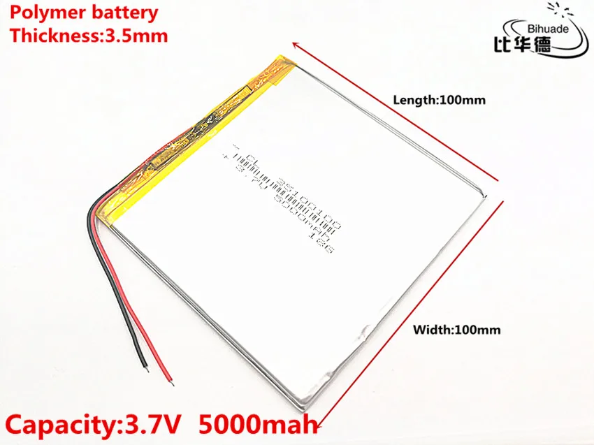 Хорошее качество большой емкости 3,7 в 35100100 5000 мАч каждый планшет универсальные перезаряжаемые литиевые батареи