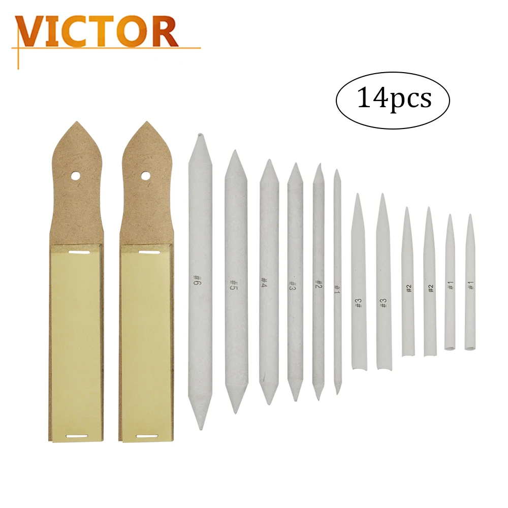 14 Pcs/Set Art Drawing Pen Tools Stump Blending Paper and Tortillion Set Sandpaper Pencil Sharpener for Student Sketch | Дом и сад
