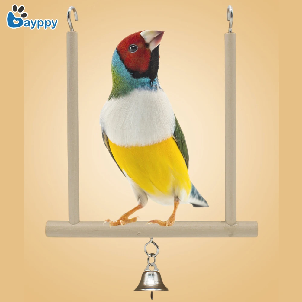 

Pet Bird Parrot Toys Wooden Steel Hanging Bell Cage Toys for Parrots Bird Squirrel Birds Parrots Swings Toy Bird Pet Supplies