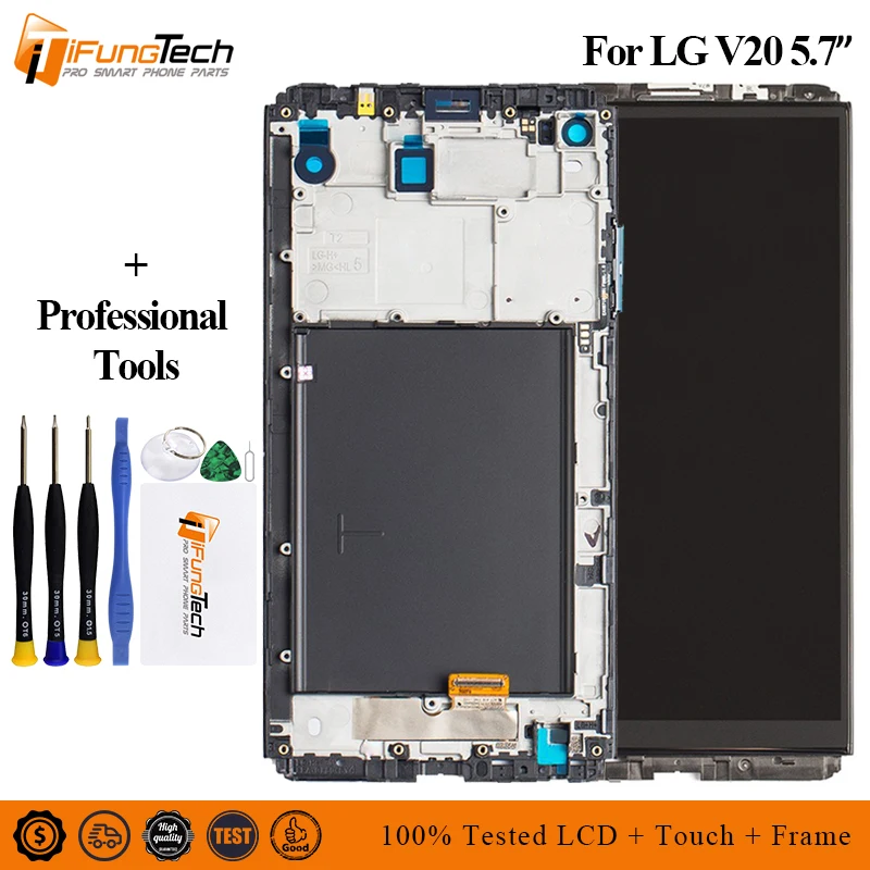 

Free Shipping LCD For LG V20 H910 H918 H990 Display Touch Screen Digitizer With Frame Assembly Replacement For VS995 VS996 LS997