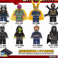 80 шт. D019-026 Super Heroes Rocket Loki outriers Gamora Corvus Glaive Черная пантера видение строительный блок подарок детские игрушки