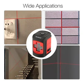 

Borbede Portable Red Laser Levels 2 Lines Leveling Instrument Self-leveling Laser Leveler Vertical Horizontal Cross Laser