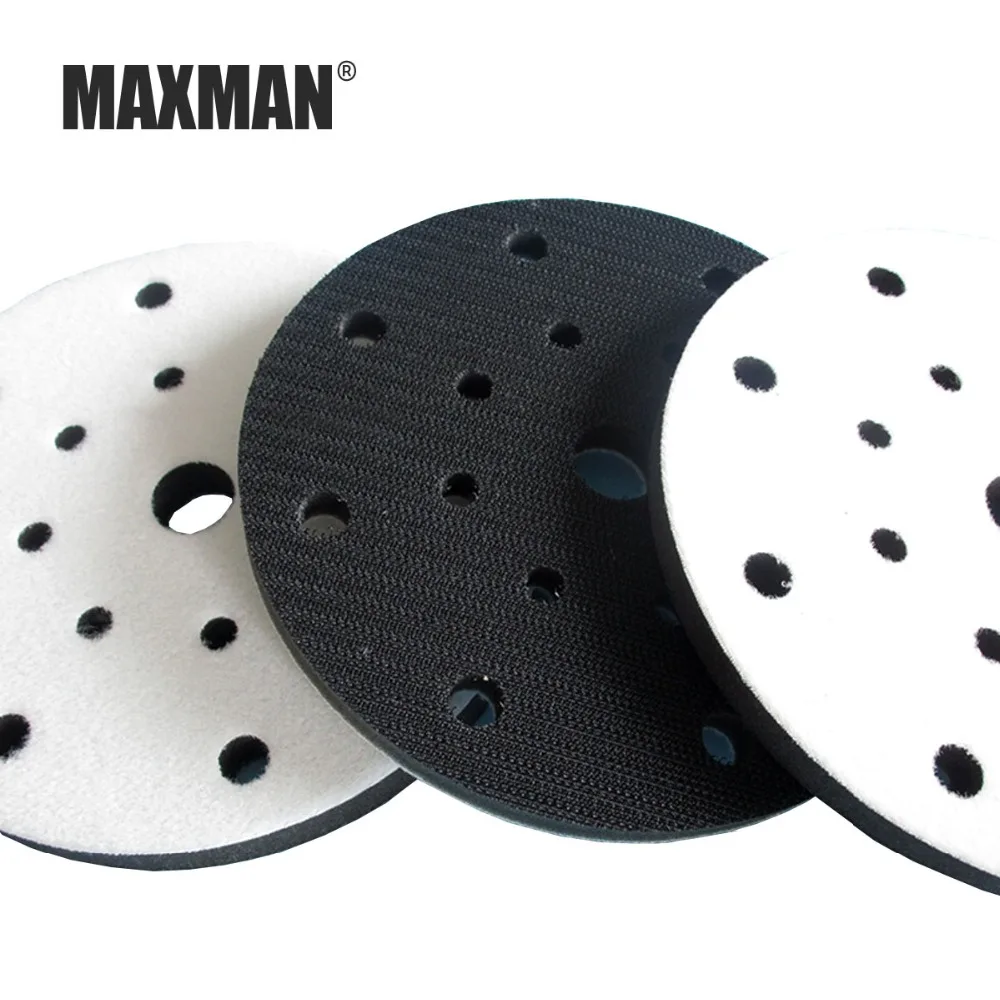6 Inches (17hole) Sponge Buffering Pad for Flocking Abrasive Disc Backing Pad Uneven Surface Polishing Power Sander Accessories