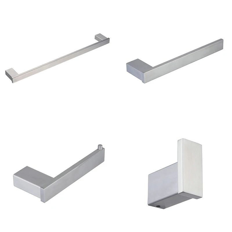 4-Piece Beelee 4 частей Аксессуары для ванной комнаты с 2" Полотенца бар, Полотенца крюк, Полотенца стойки, туалет Бумага держатель, хром - Цвет: 4-Piece