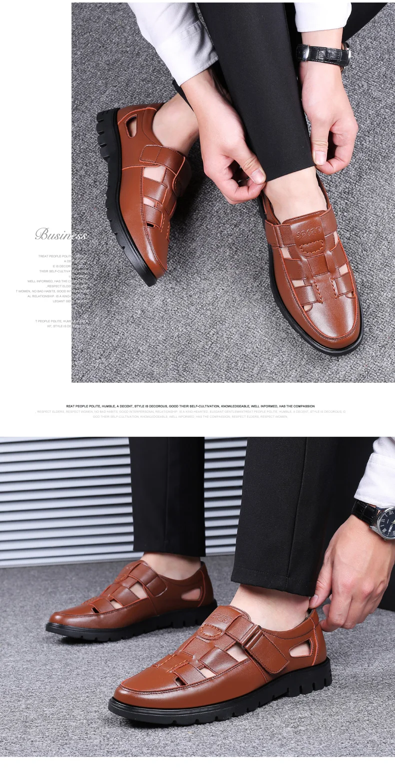 ZJNNK/Новинка; удобные мужские сандалии; цвет черный, коричневый; Мужская Летняя обувь; дышащая повседневная мягкая мужская обувь хорошего качества для отца