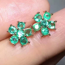 18k Solid gold natural emerald PENDANT flower design gemstone jewelry Cost-effective customized jewelry
