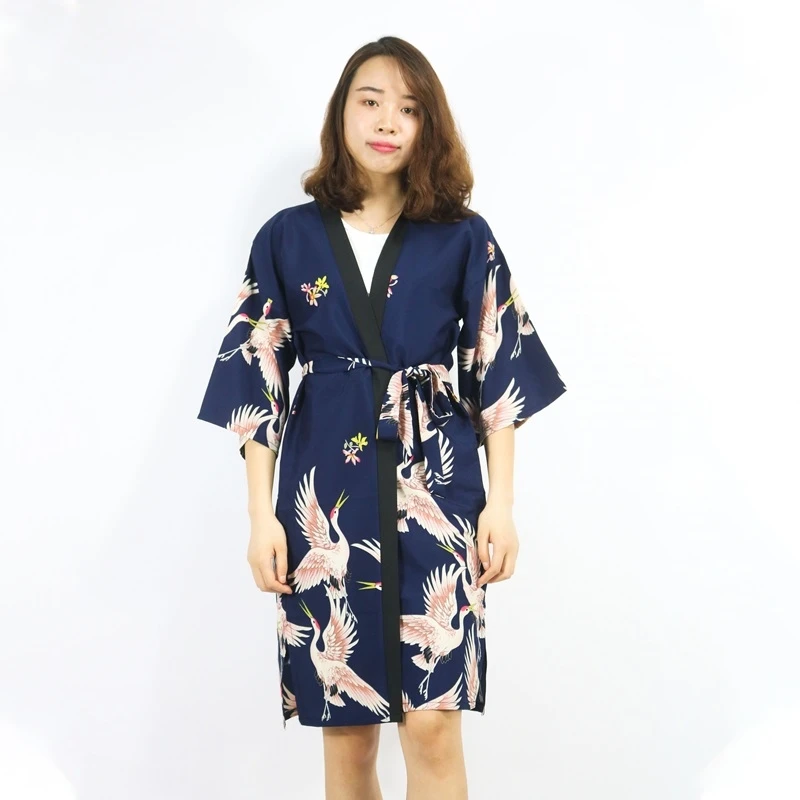 Женское японское кимоно yukata кардиган блузка с длинным рукавом в традиционном