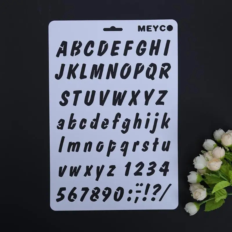 

Hollow DIY Alphabet Number Lettering Stencil Template Letter Stencils Drawing Painting Paper Craft Word Student School Supplies