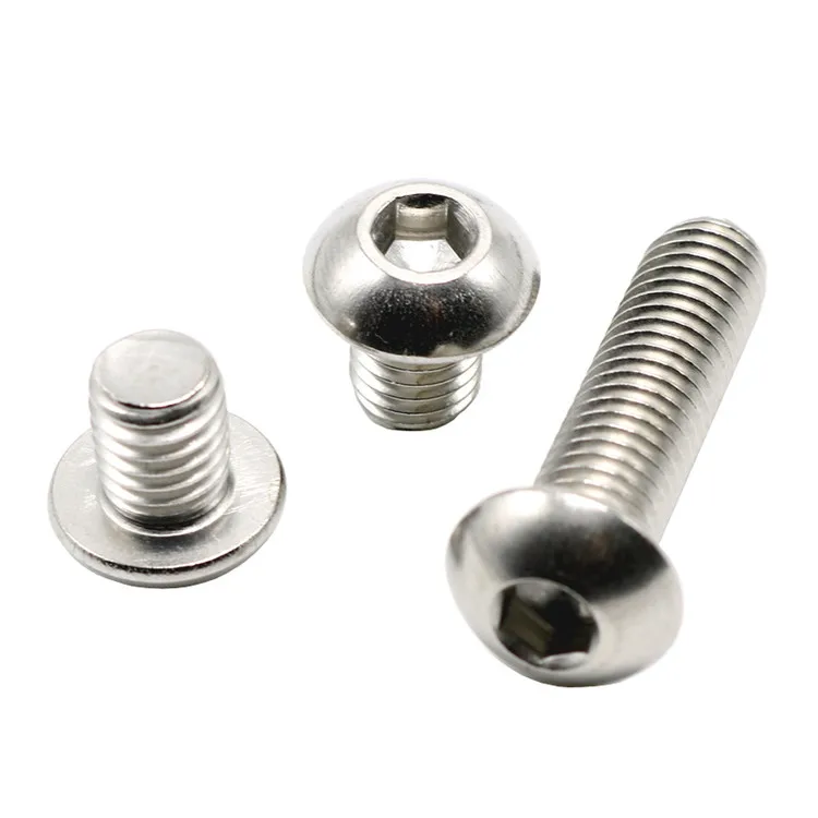 

M3 x 4 (Thread Dia.3.0mm) A2 Stainless Steel Button Head Hex Socket Screws Round Head 2000-pieces/lot