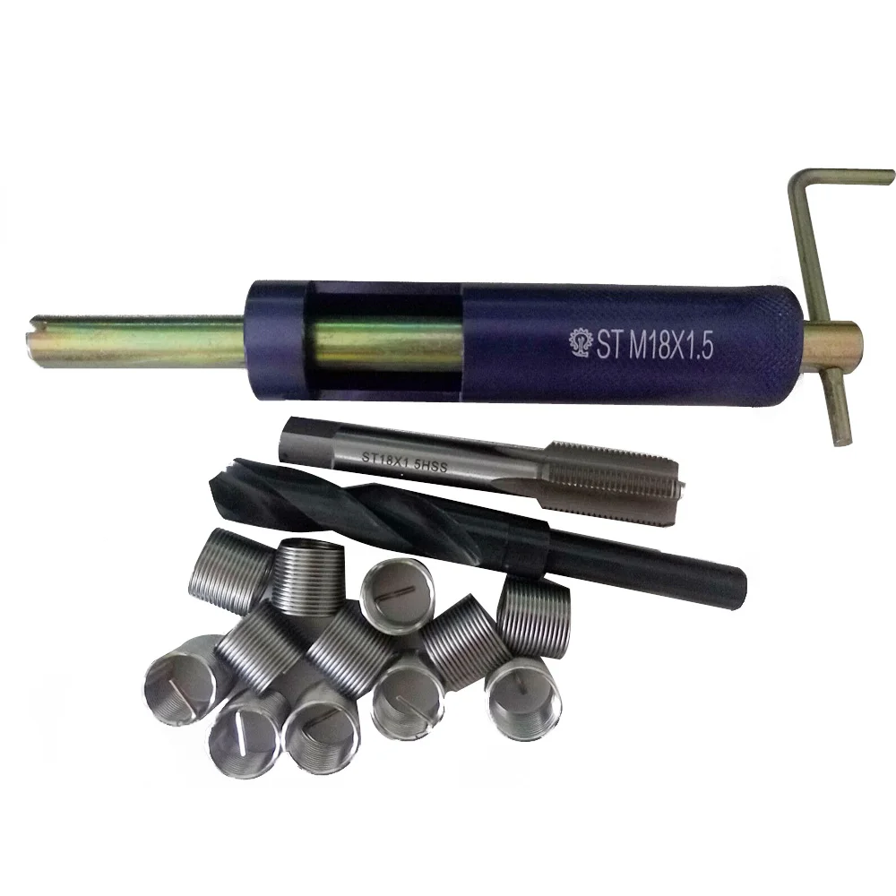 

Stainless Steel Drill Bits M18*1.5 Thread Repair Kit Tap And Drill Bit Helicoil Insert Tools