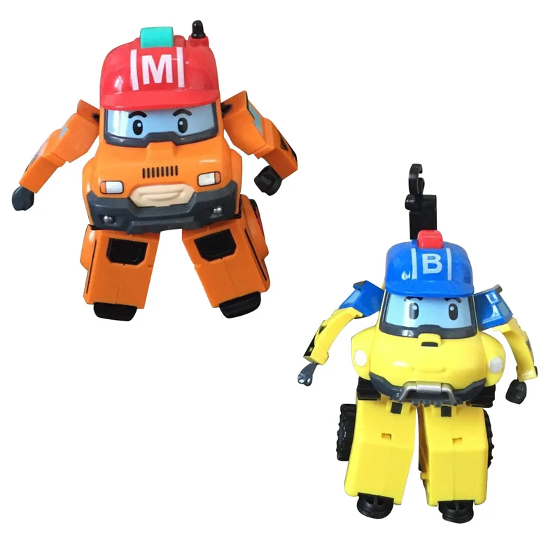Фигурки Робокар Трансформация Робот Корея аниме Янтарный автомобиль модель дети мальчики и девочки игрушки для детей подарок F4 - Цвет: 2pcs