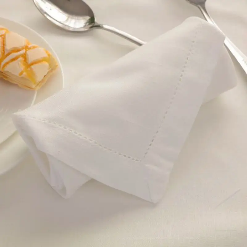 6PCS/LOT White Napkins cotton Napkins Embroidery Napkins With