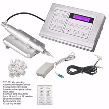 Pro 1 Sets Professional Digital Intelligent Permanent Makeup eyebrow lip machine Kit swiss motor gun + power supply + needles