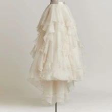 Saias Faldas шифоновый подол разной длины юбки для невесты на заказ многоуровневые оборки винтажная длинная юбка для взрослых женская лента на молнии
