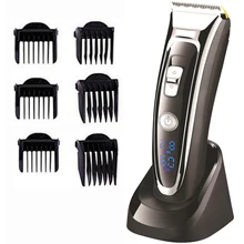 SURKER профессиональная перезаряжаемая машинка для стрижки волос, Мужская Беспроводная Машинка для стрижки волос со светодиодным дисплеем, набор для стрижки, керамическое лезвие для бритья