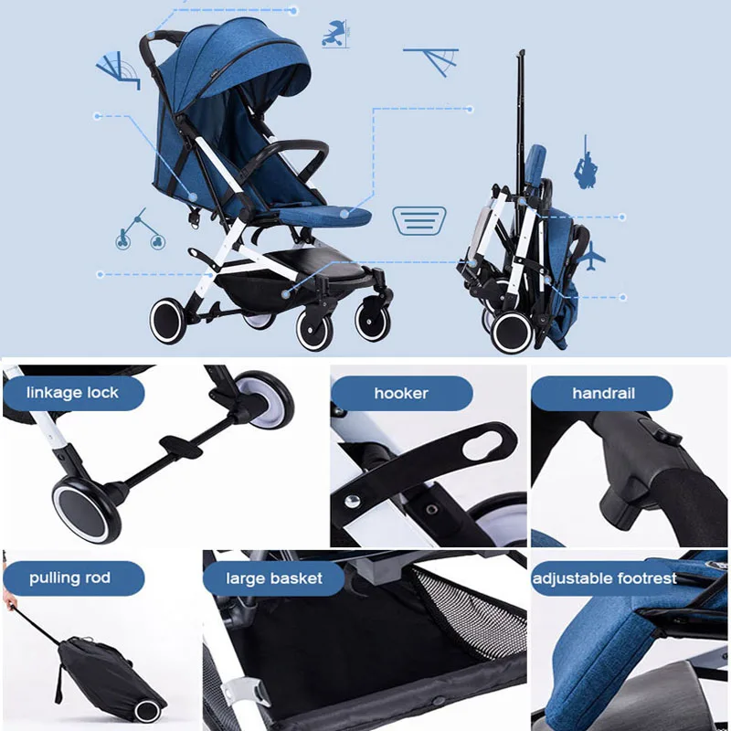 Детское yoya коляска мини-легкие детские корзину Портативный складная детская коляска могут быть активными, вы можете сидеть или лежать, малоенькая прогулочная коляска 2 в 1 с высоким обзором