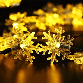 

Tanbaby Waterproof Snowflake 6M 30Leds Solar Powered led string Light Led for Christmas Garden Patio Fence