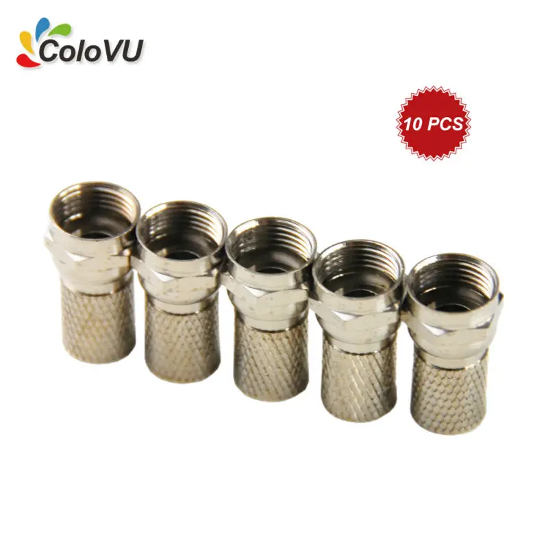 10pcs RG6 Pure Copper F Type Connector for LNB / Satellite Receiver