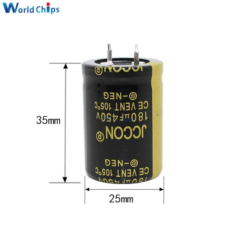 Алюминиевый электролитический конденсатор 450V 180 мкФ 25X35mm Высокочастотный