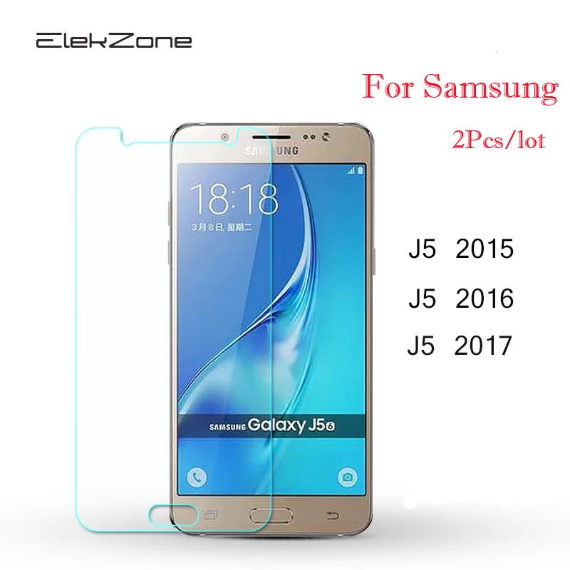 

For Samsung J5 2017 2016 2015 2Pcs Tempered Glass For Samsung Galaxy J5 2015 2017 2016 Screen Protector Film Front Glass Film