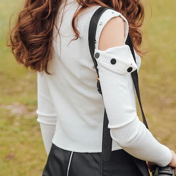 

Off Shoulder Elastic Winter Sweater Women Sexy Lapel Pullover Autumn Bodycon Pull Femme Basic Jumpers Knitwear Crop Top 5Zc0280F