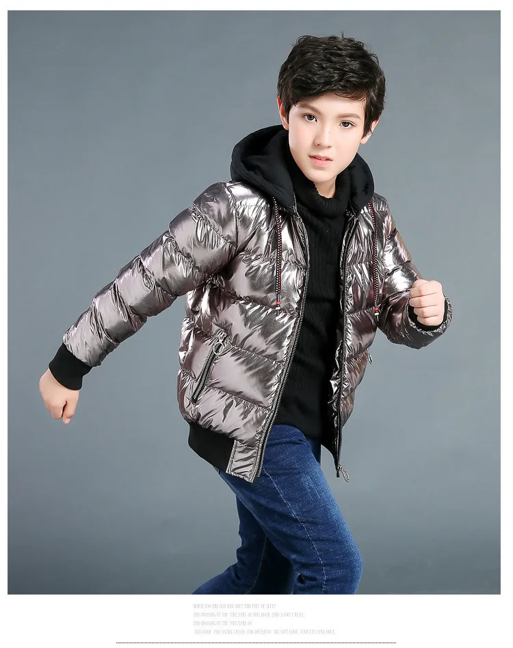 Зимнее плотное теплое пальто для мальчиков и девочек; детская От 8 до 17 лет; хлопковая куртка-пуховик; Верхняя одежда; Детский водонепроницаемый ветрозащитный зимний комбинезон бронзового цвета