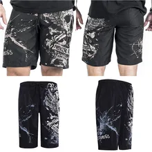 Новые летние шорты для тренировок мужские пляжные шорты Пляжные шорты для серфинга с принтом в виде черепа, Мужские Пляжные Шорты Для Бега Спортзала занятий спортом Шорты