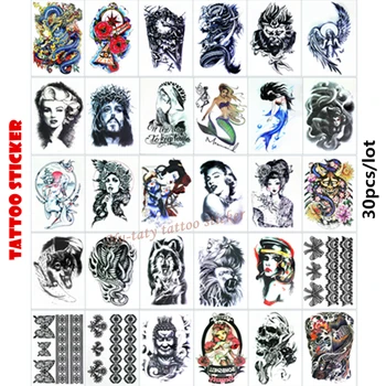 

Nu-TATY 30pcs/lot Temporary Tattoo Body Art Arm Flash Tattoo Stickers 12*20cm Waterproof Tatto Henna Fake Tatoo