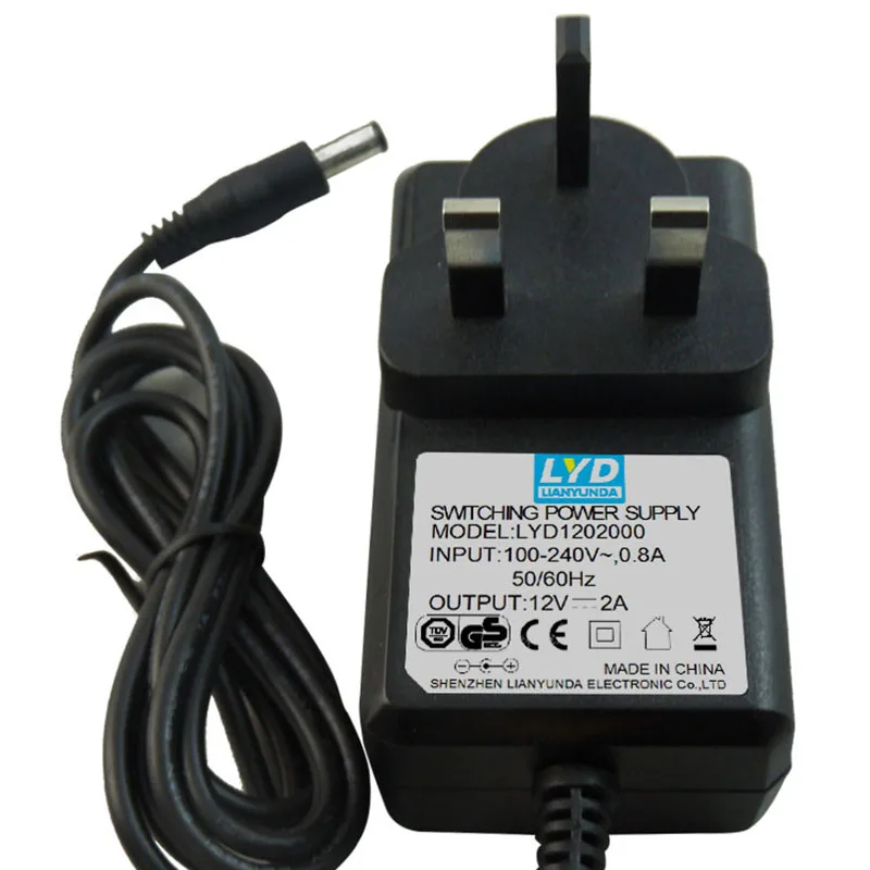 UK 12 V/2A 5 мм * 2 1 ac dc адаптер питания высококачественный для электрического