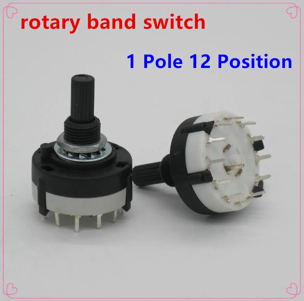 

2pc High-quality RS26 1 Pole Position 12 Selectable Band Rotary Channel Selector Switch Single Deck Rotary Switch Band Selector