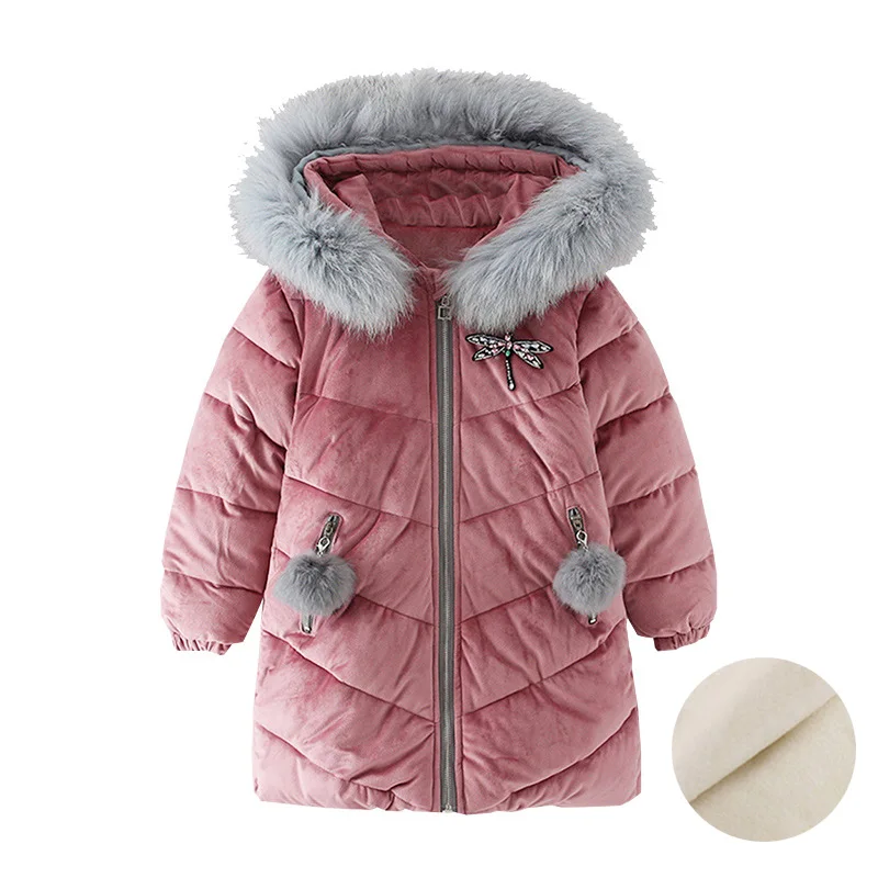 

Big Girls Winter Coats With Fur Hood Cotton Thicken Warm Clothes Teenage Girls Padded Jacket Long Outerwear 4 6 8 10 12 years